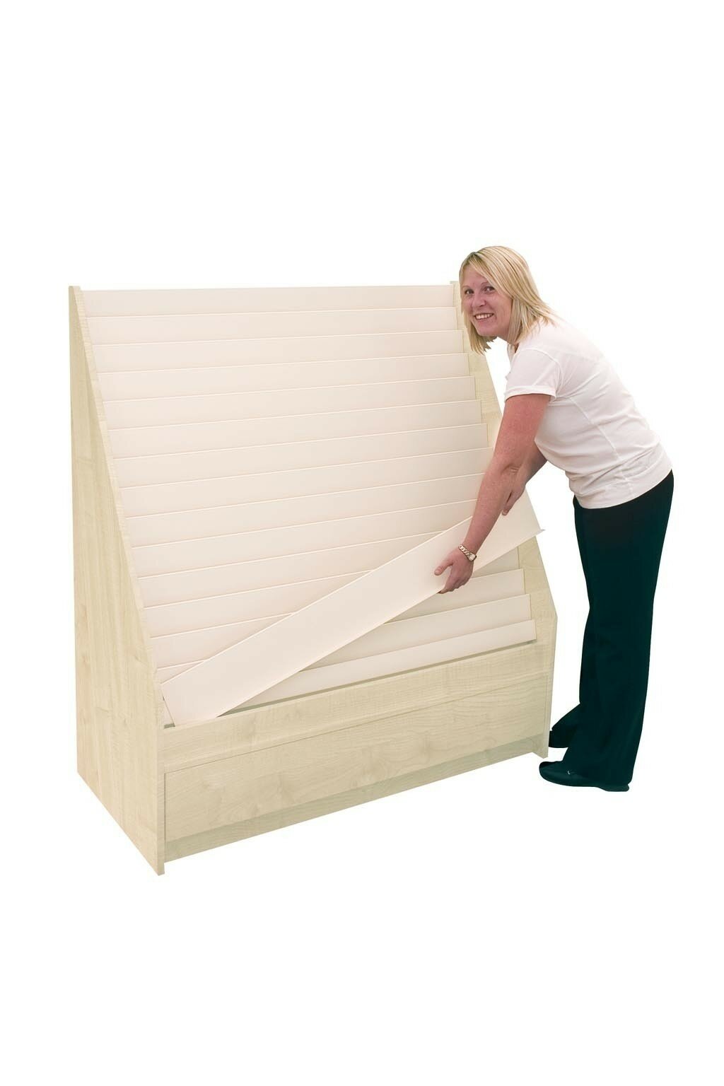 15 Tier Maple Greeting Card Rack L1200 x D550 x H1380mm Self Assembly 