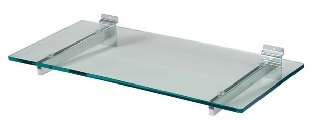 Slatwall Acrylic Glass Shelves 600mm x 270mm x 8mm 