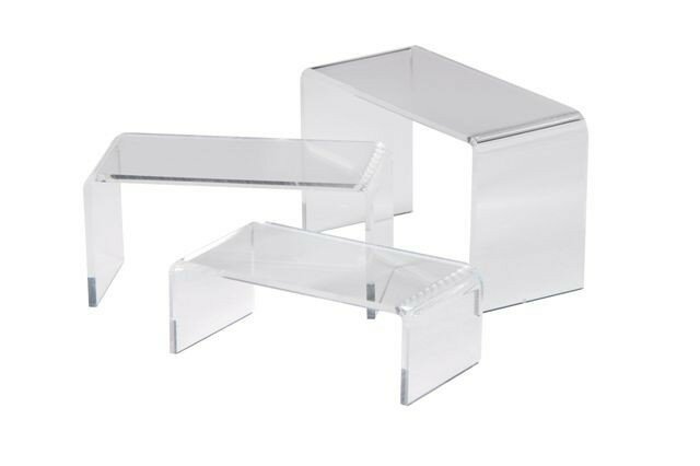 Clear Acrylic Display Stand, Step, Risers Set of 3