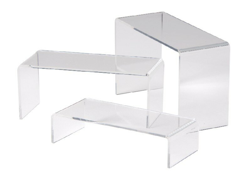 Clear Acrylic Display Stands, Risers, Steps, Nesting Plinths