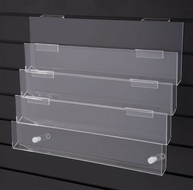 Slat wall Four Tier Greeting Card Tray 600mm (2ft)