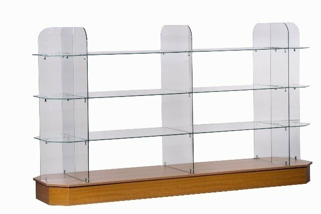 Retail Glass Display Gondola L 2400mm (8') Beech