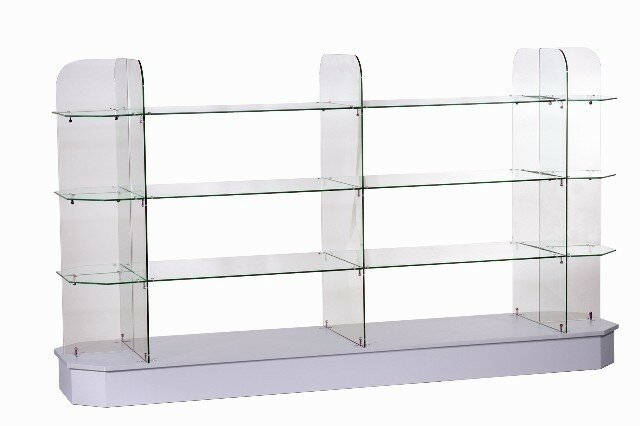 Retail Glass Display Gondola L 2400mm (8') Grey