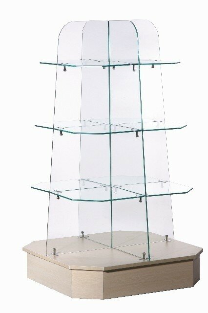 Retail Glass Display Gondola L 800mm (2'7) Grey