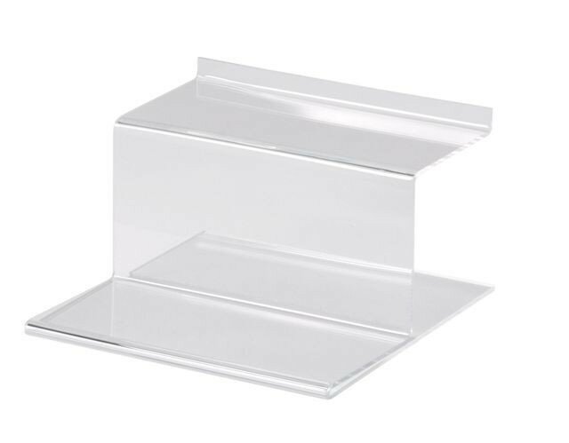 Slatboard Perspex Two Step Display Shelves W200 x D200 x H110mm