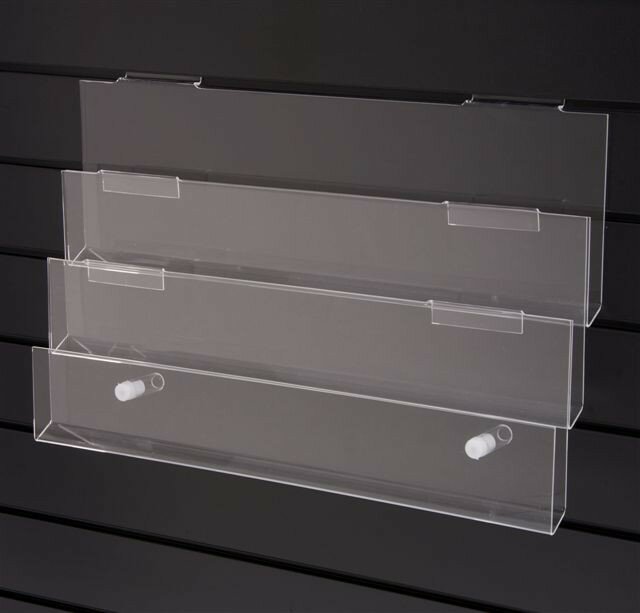 Slatboard Three Tier Perspex Display Card Tray 1200mm (4ft)