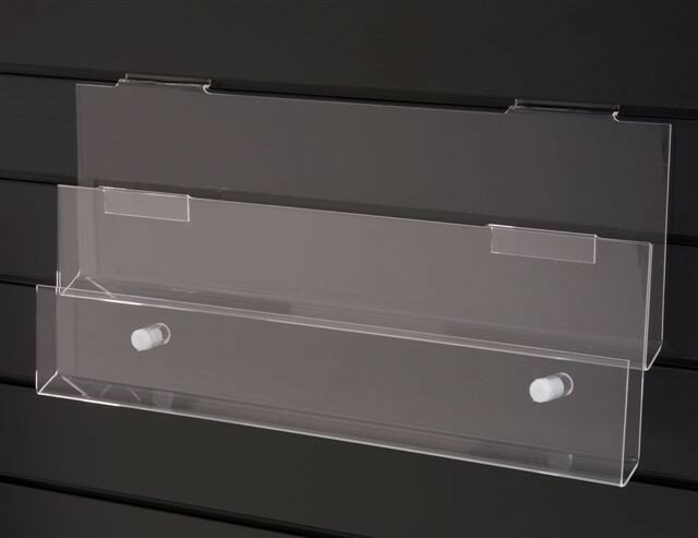 Slatwall Two Tier Acrylic Greeting Card Tray 600mm (2ft)