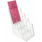Acrylic Leaflet Dispensers Four Tier A5 W155mm x D34mm H170mm