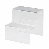 Perspex Two Step Display Shelf 200mm Free Standing