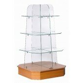 Retail Glass Display Gondola L 800mm (2'7) Beech